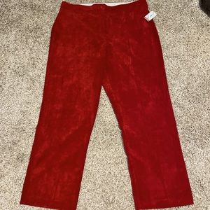 Kim Rogers 18. Career Red. 55% polyester,42% blconstituent,3% spandex.